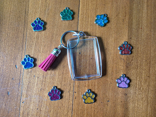 Paw Print Acrylic Keychains