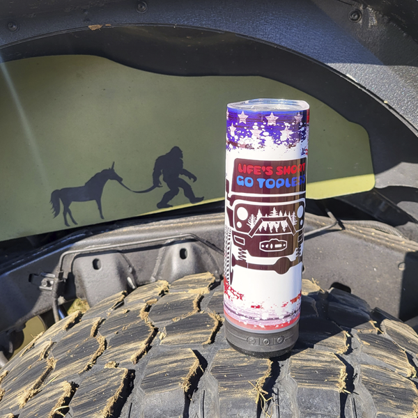 Life’s Short, Go Topless Jeep Speaker Tumbler
